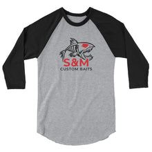 Load image into Gallery viewer, S&amp;M Custom Baits 3/4 Sleeve Raglan Shirt
