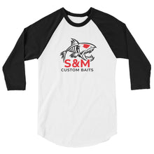 Load image into Gallery viewer, S&amp;M Custom Baits 3/4 Sleeve Raglan Shirt
