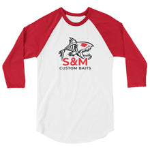 Load image into Gallery viewer, S&amp;M Custom Baits 3/4 Sleeve Raglan Shirt
